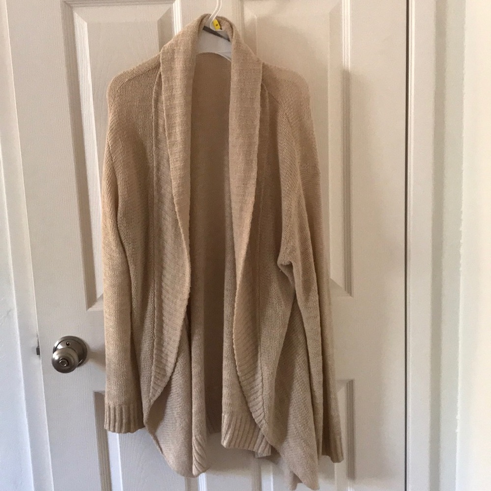 tan Rubbish Cardigan: size large